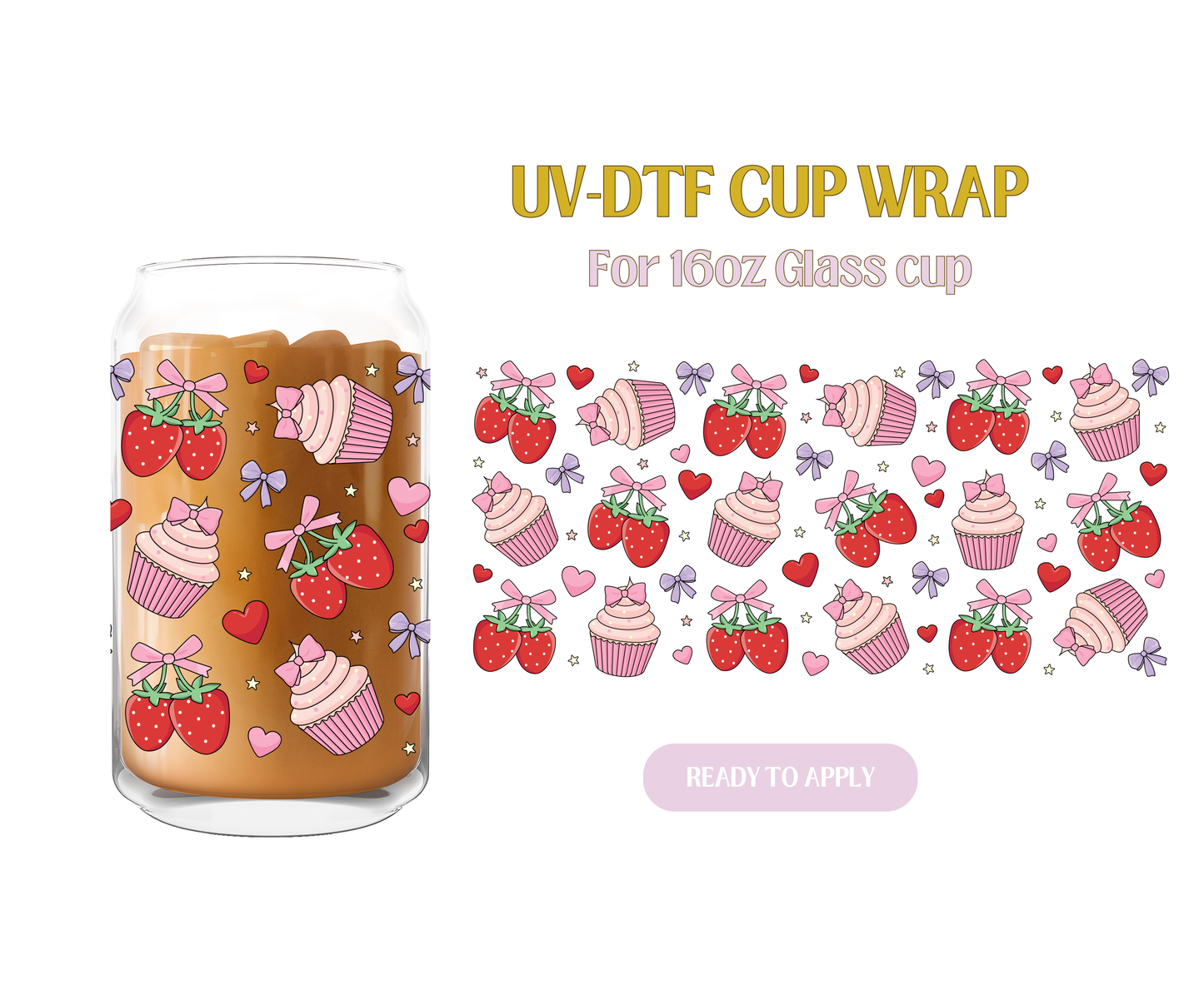 Pinky Cupcakes and Berries UV-DTF Wrap