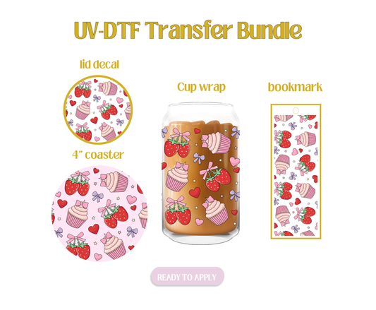 Pinky Cupcakes and Berries UV-DTF Transfer Bundle