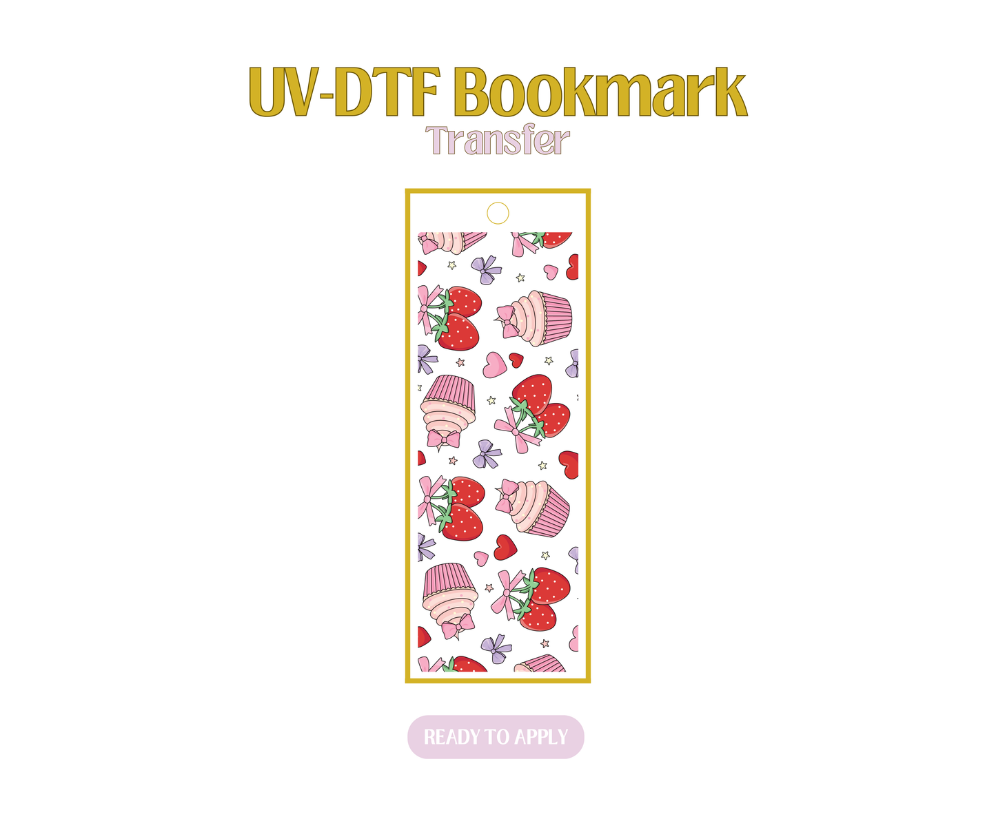 Pinky Cupcakes and Berries UV-DTF Bookmark