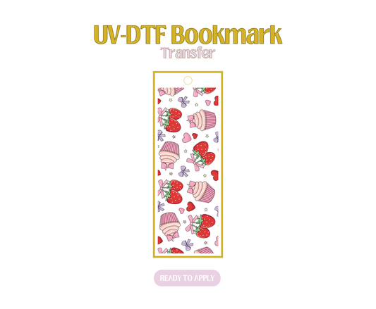 Pinky Cupcakes and Berries UV-DTF Bookmark