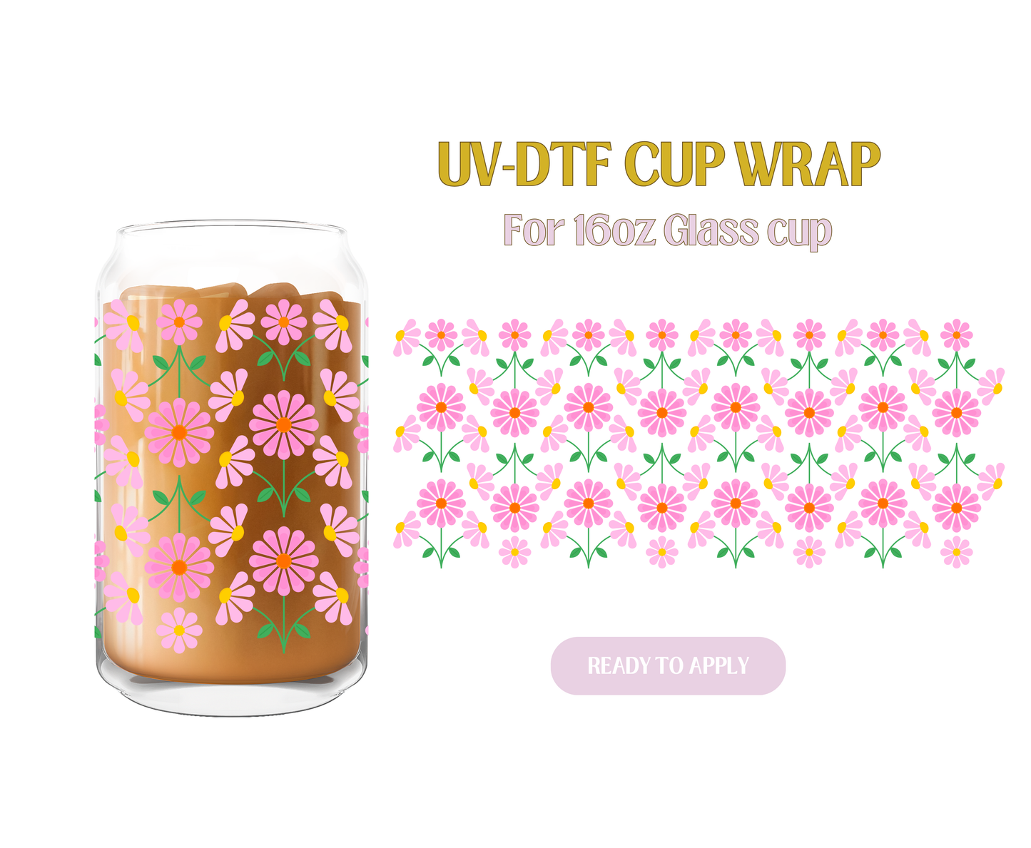 Pinky Wild Flowers UV-DTF Wrap