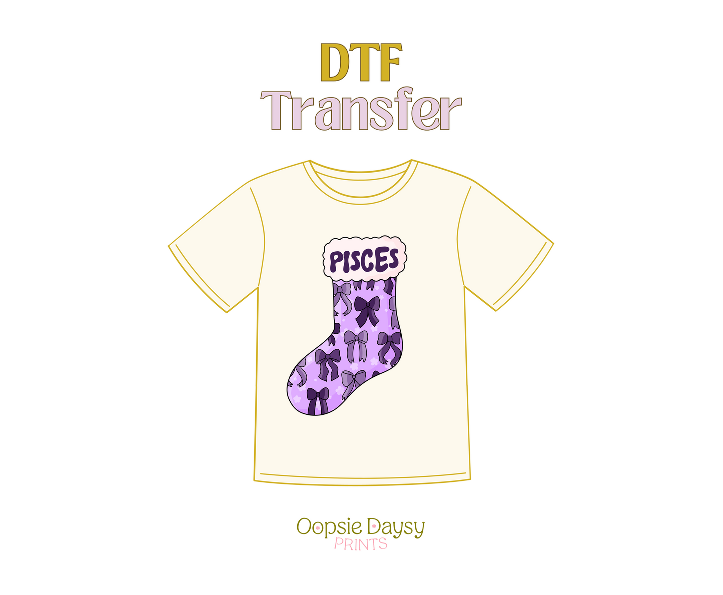 Pisces Stocking DTF Transfer