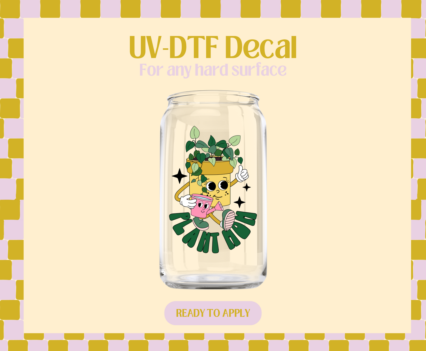 Plant Mom yellow UV-DTF Decal