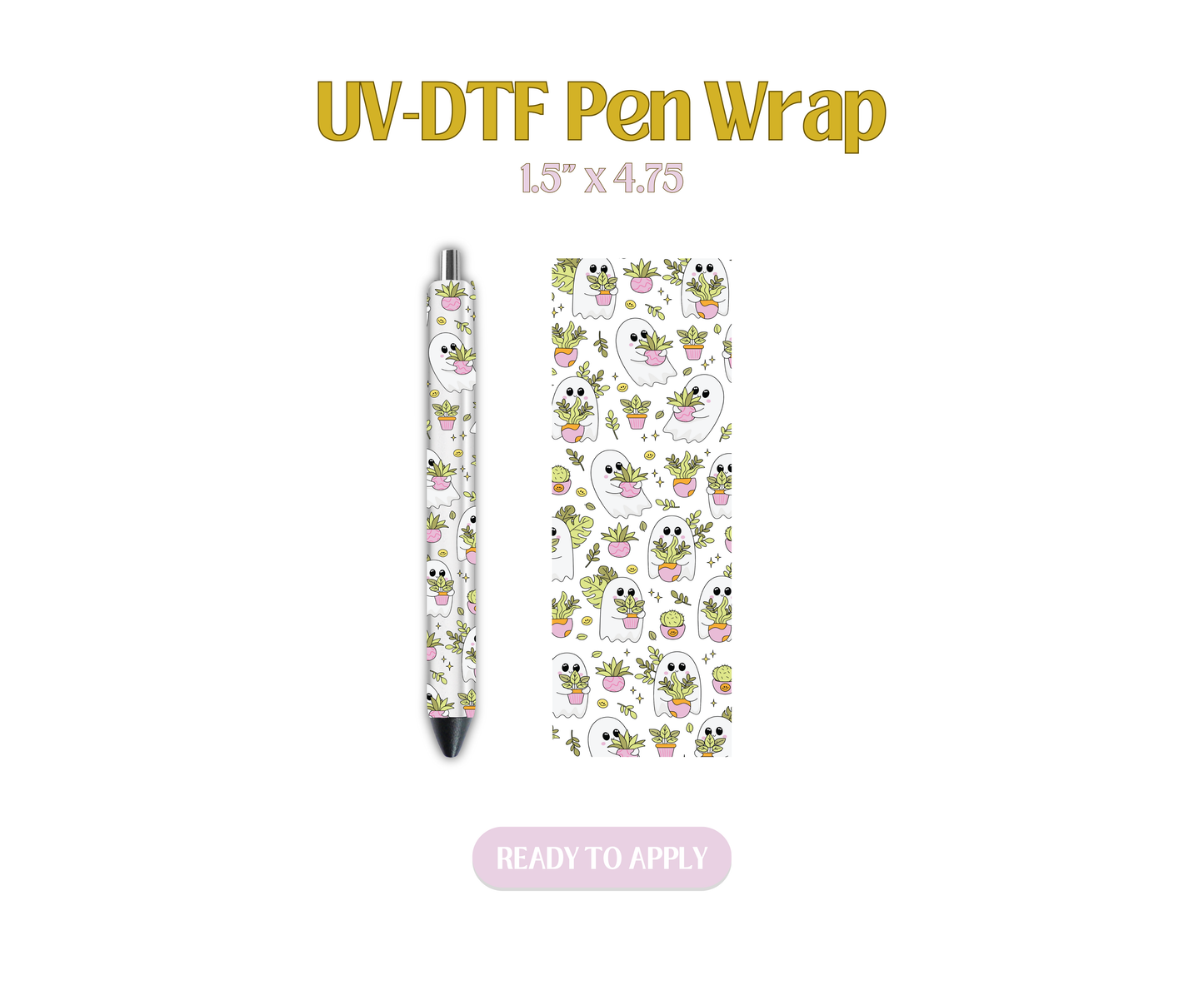 Plants and Cute Ghosties UV-DTF Pen Wraps