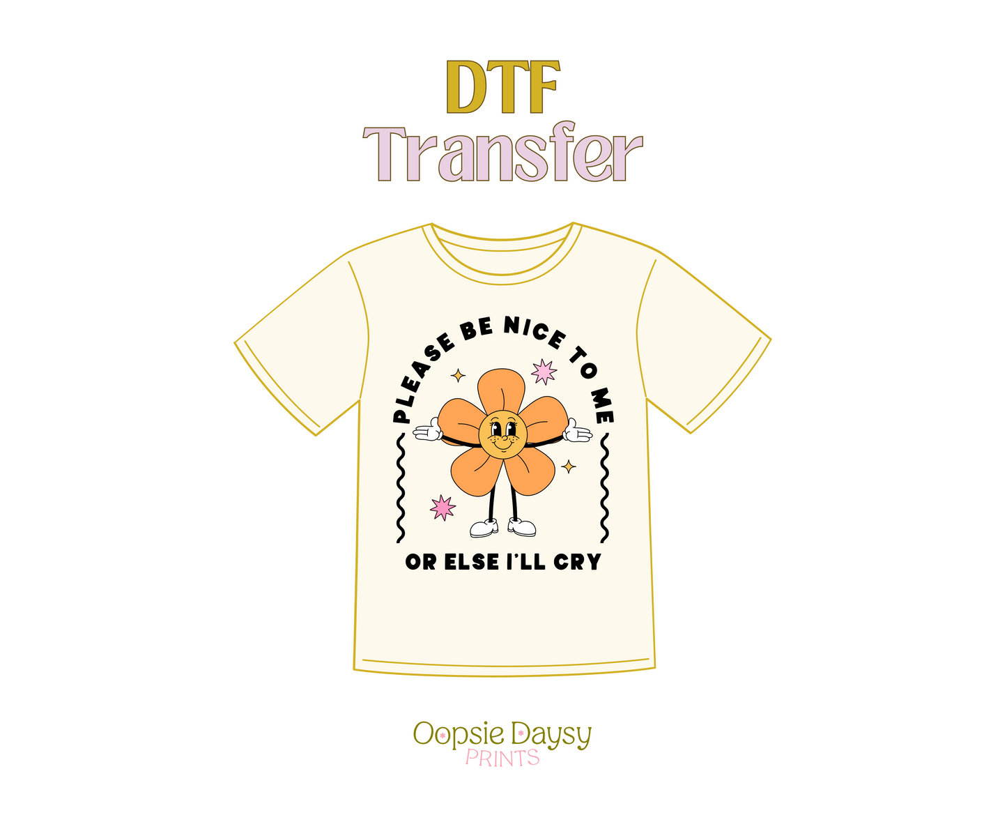 Pls Be Nice to Me or I'll Cry DTF Transfer