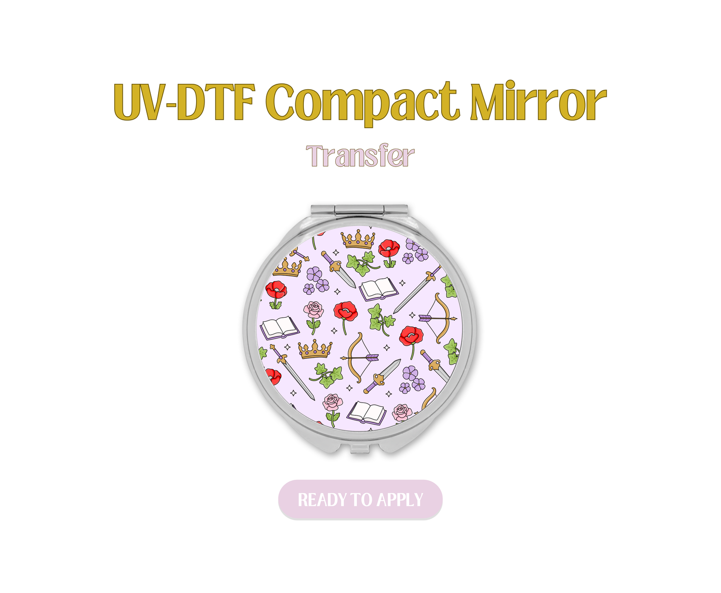 Powerless Bookish UV-DTF Compact Mirror