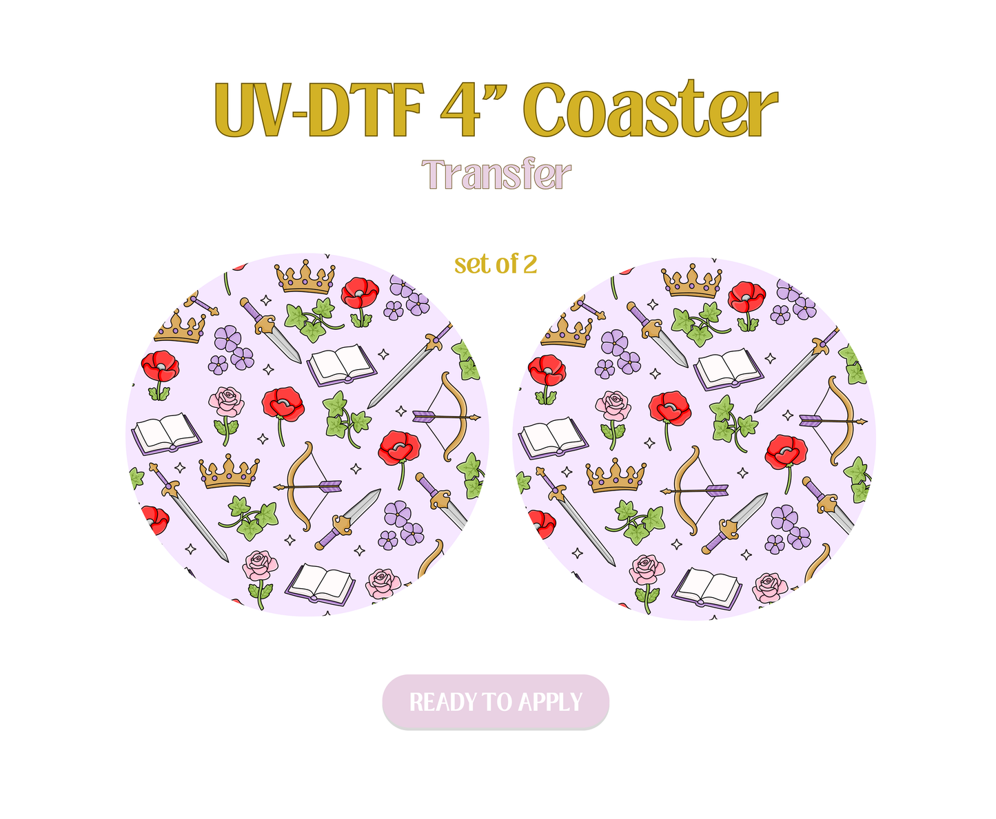 Powerless Bookish UV-DTF 4" Coaster
