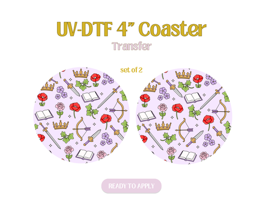Powerless Bookish UV-DTF 4" Coaster