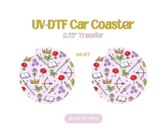 Powerless Bookish UV-DTF Car Coaster