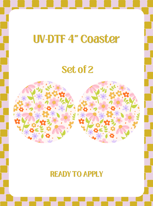 Pretty Florals UV-DTF 4" Coaster