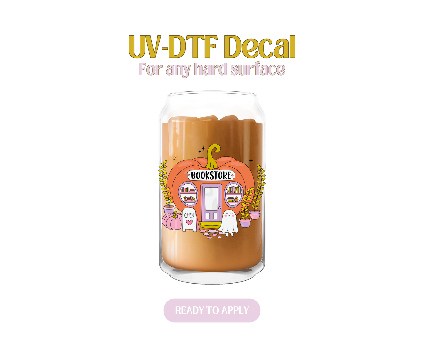 Pumpkin Bookstore UV-DTF Decal