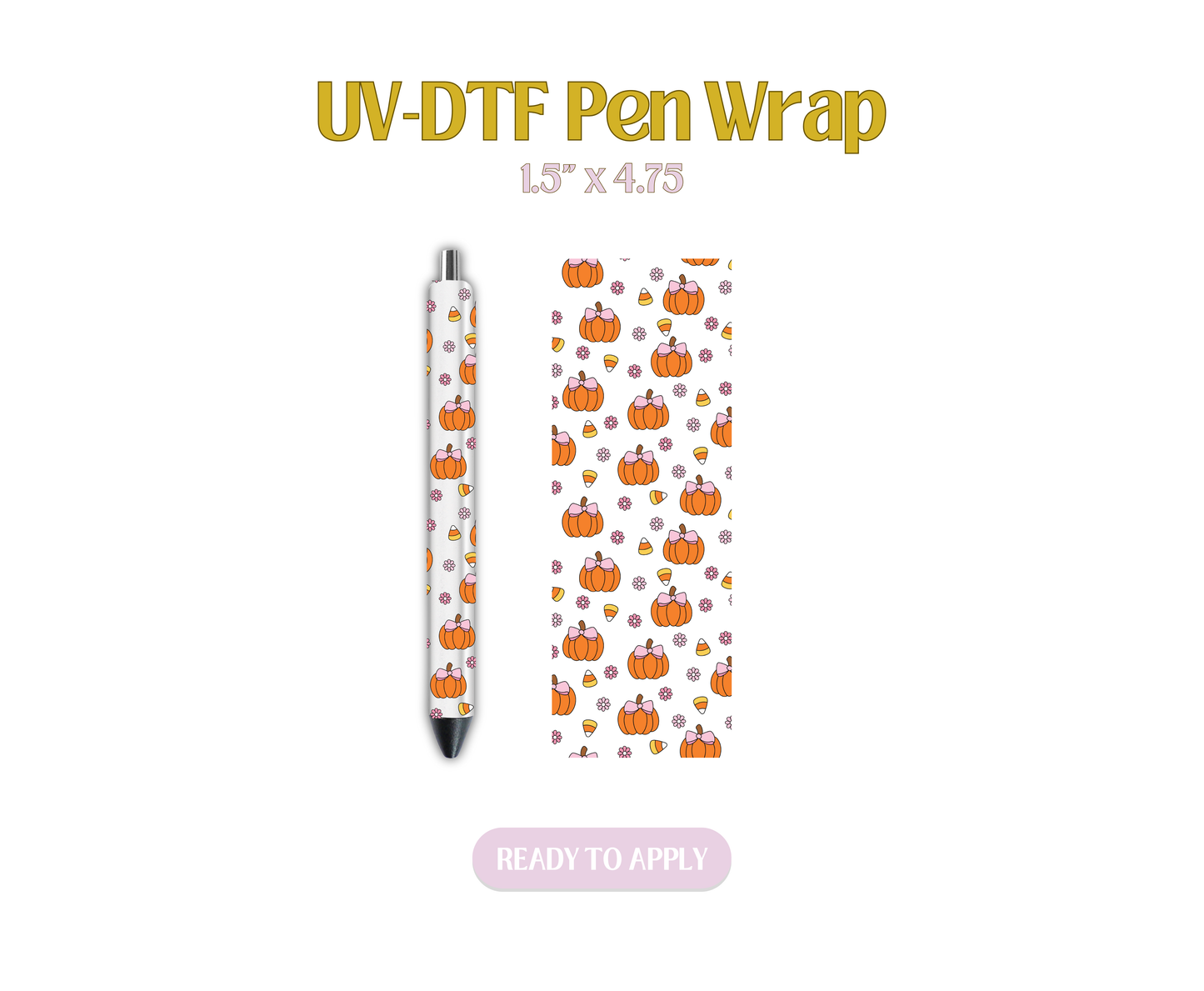 Pumpkin Candy Corn UV-DTF Pen Wraps