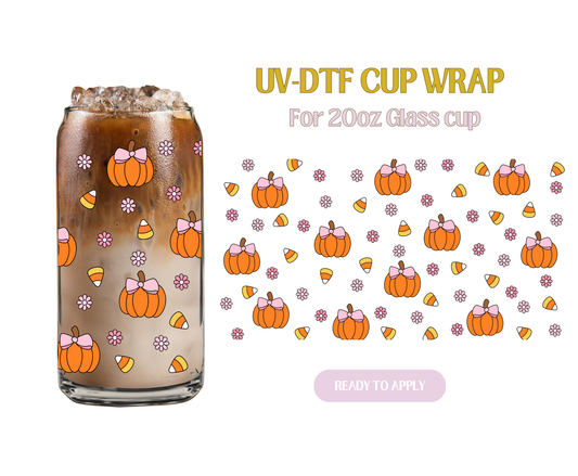 Pumpkin Candy Corn 20oz UV-DTF Wrap