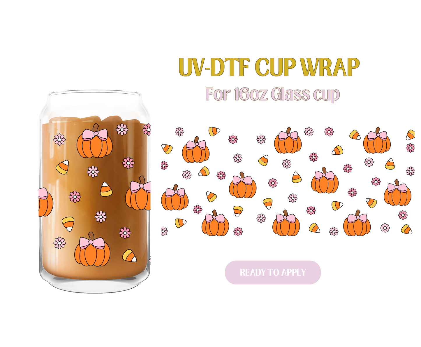 Pumpkin Candy Corn UV-DTF Wrap