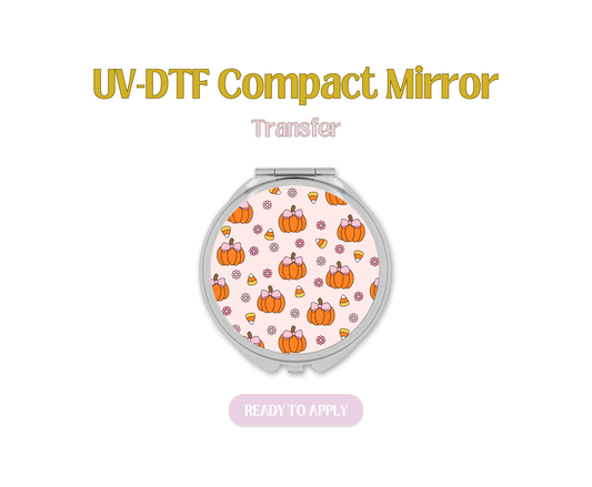 Pumpkin Candy Corn UV-DTF Compact Mirror