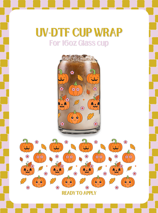 Pumpkin Retro Doodles UV-DTF Wrap