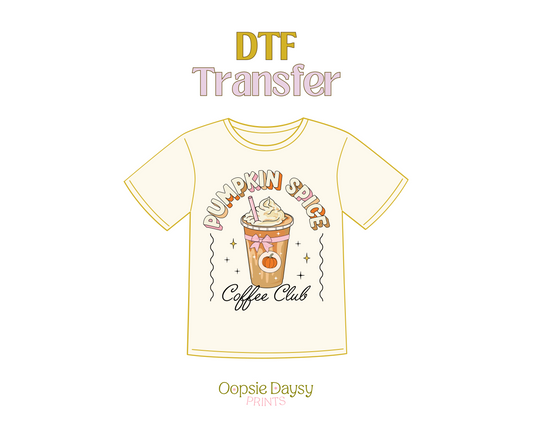 Pumpkin Spice Coffee Club DTF Transfer