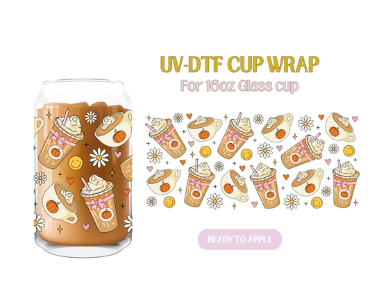 Pumpkin Spice Drinks UV-DTF Wrap