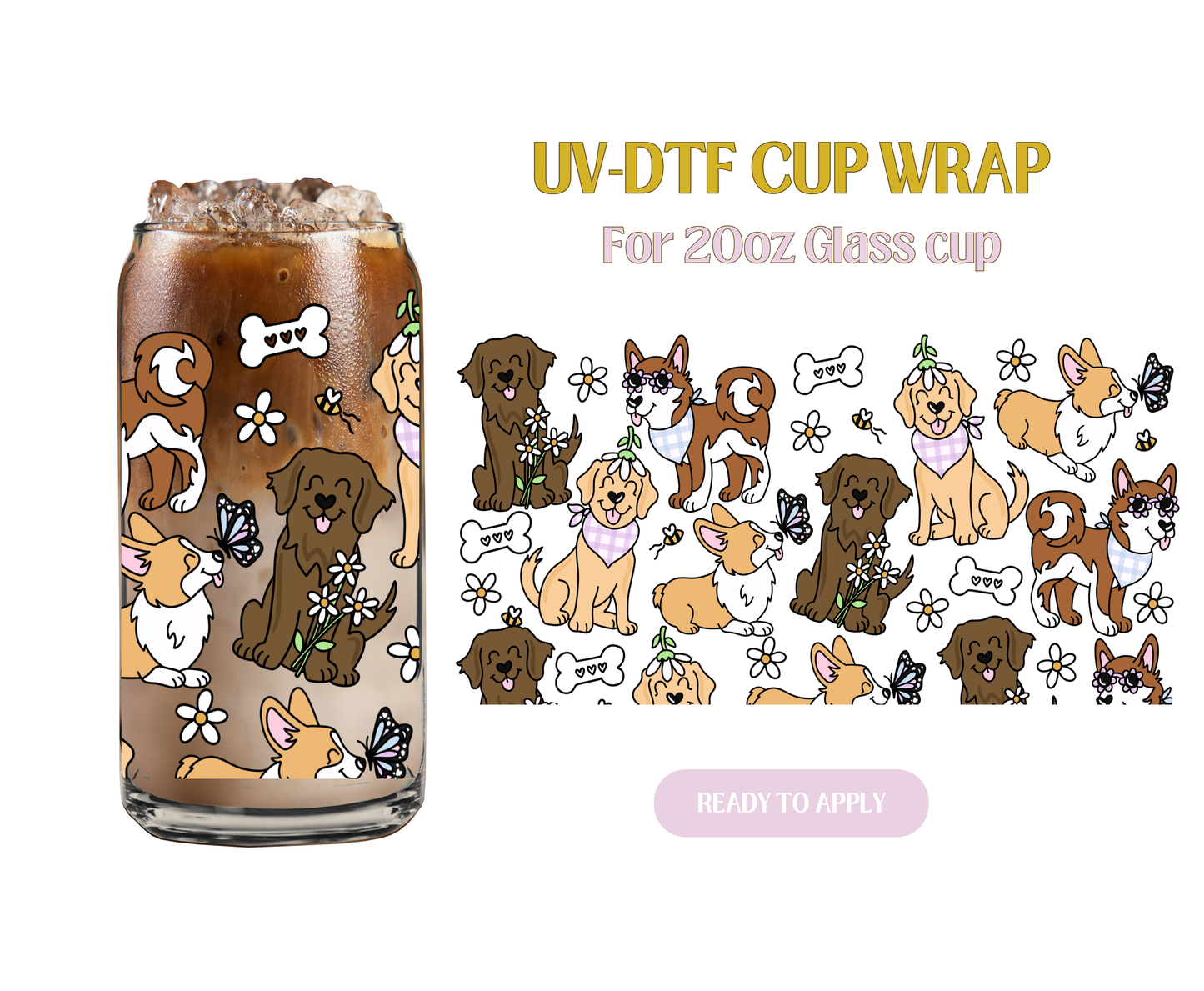 Pups Spring 20oz UV-DTF Wrap