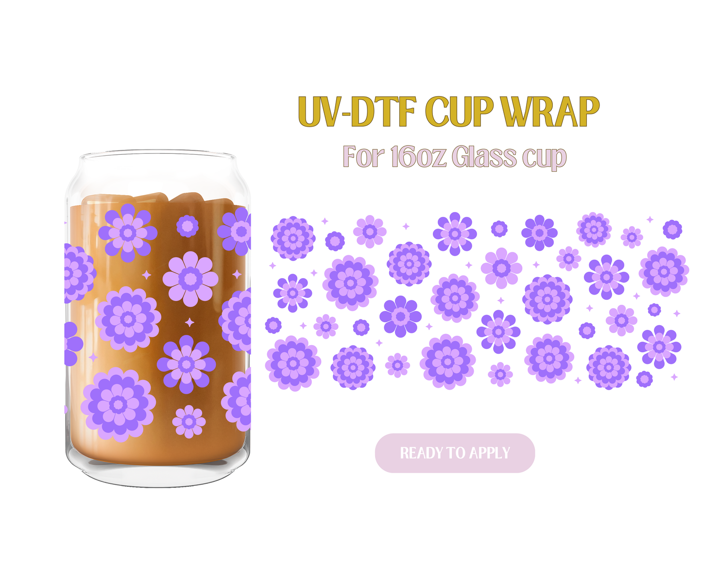 Purple Marigolds UV-DTF Wrap