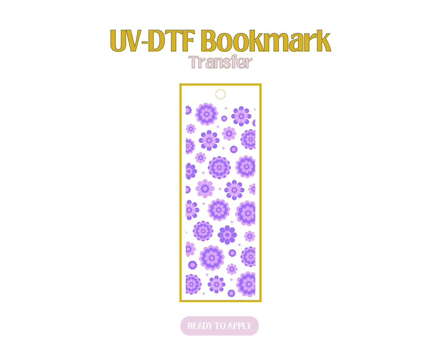 Purple Marigolds UV-DTF Bookmark