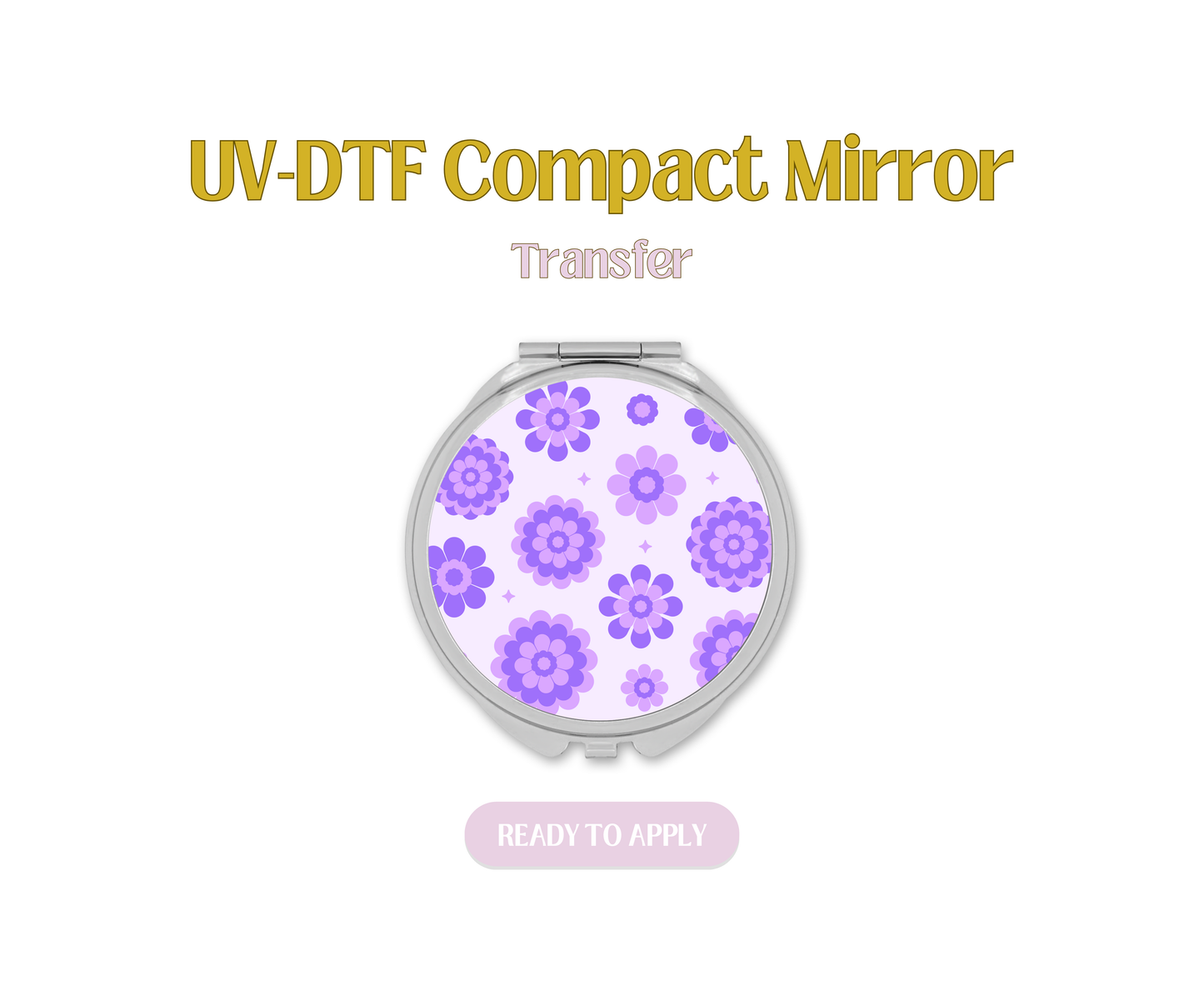 Purple Marigolds UV-DTF Compact Mirror
