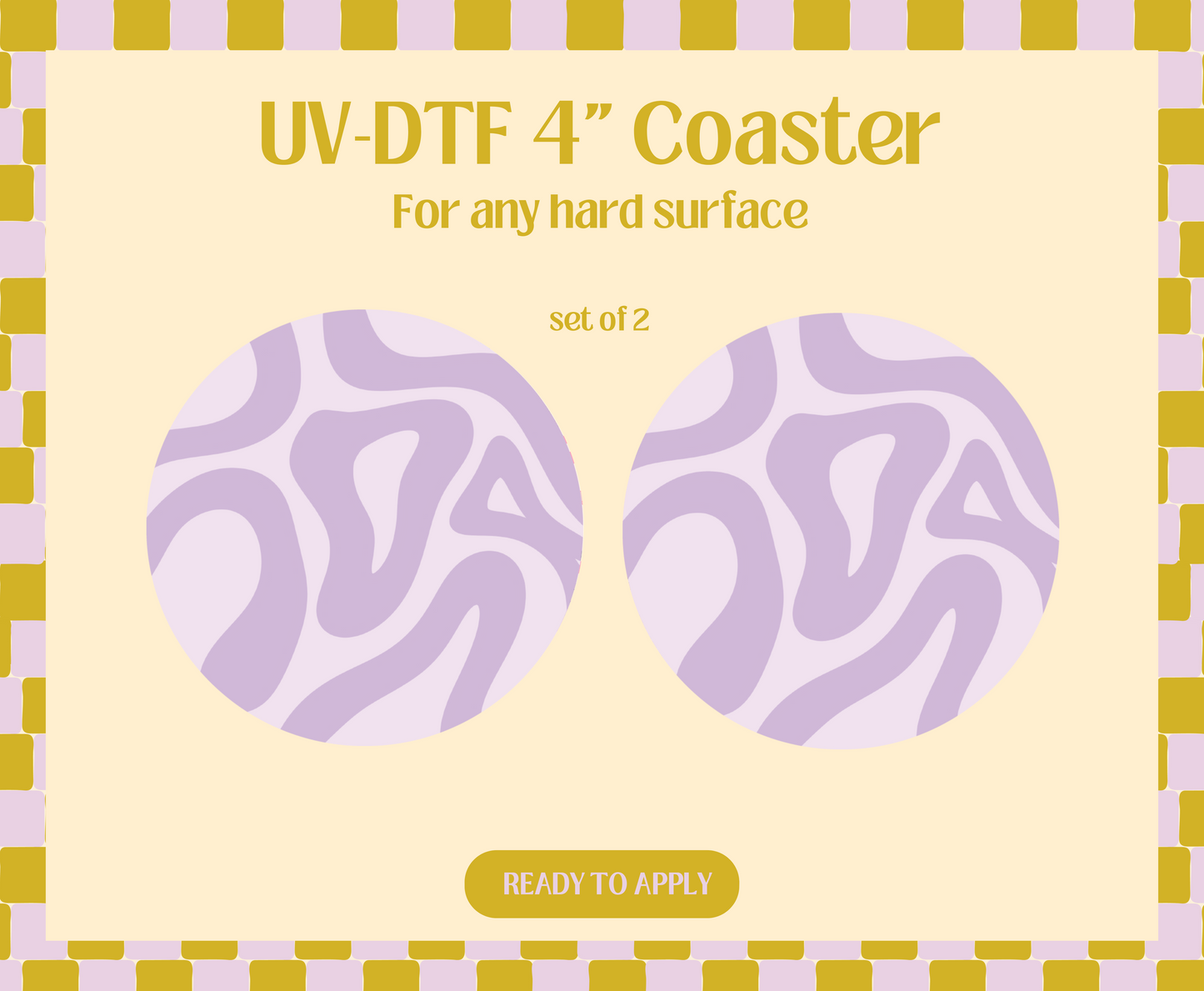 Purple Swirl UV-DTF 4" Coaster