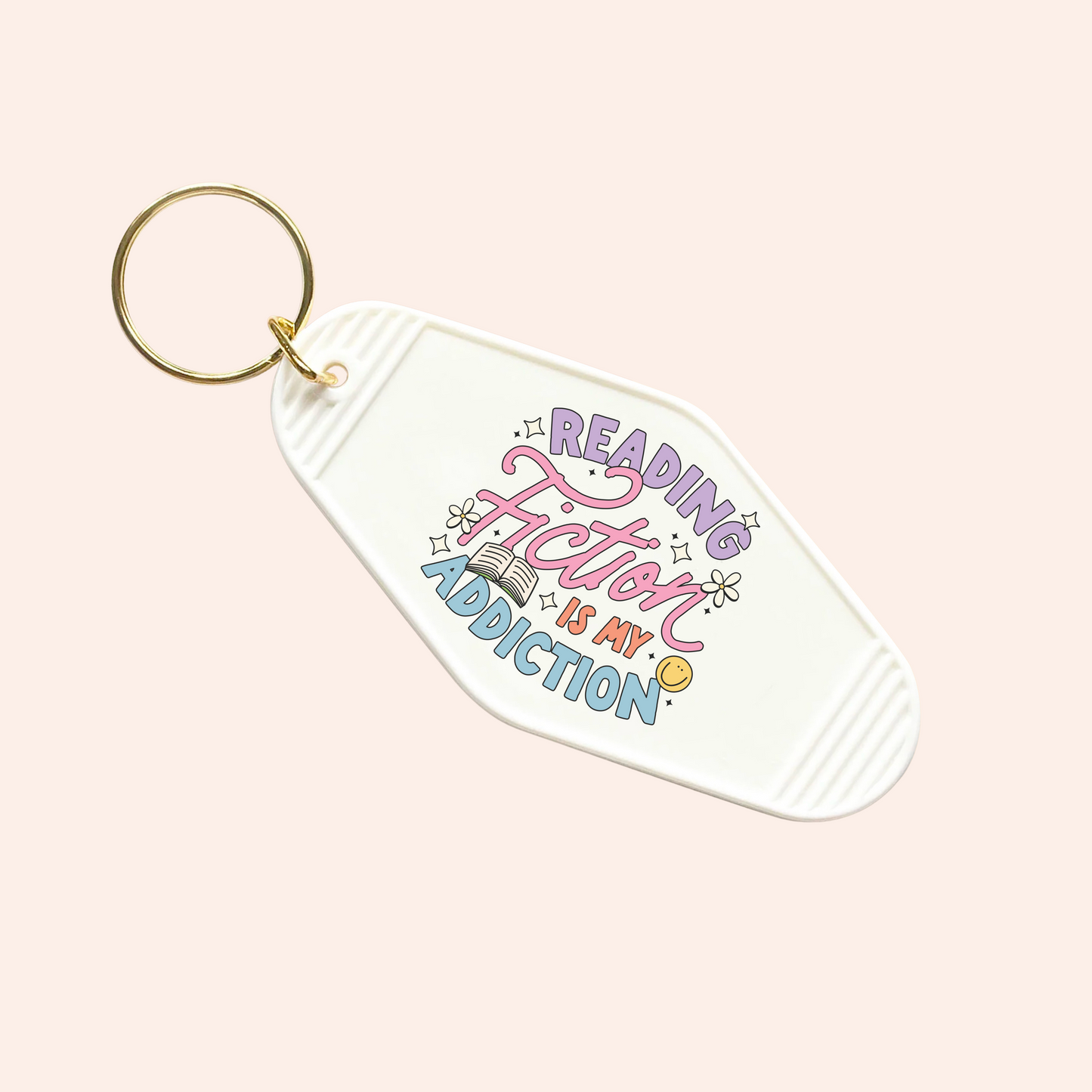 Reading Fiction is My Addiction UV-DTF Keychain