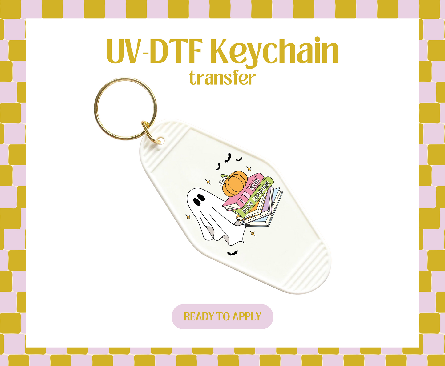 Read more books ghostie UV-DTF Keychain