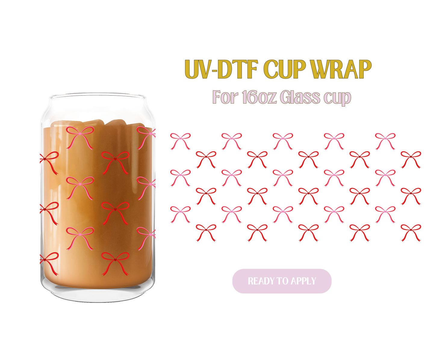 Red Bows UV-DTF Wrap