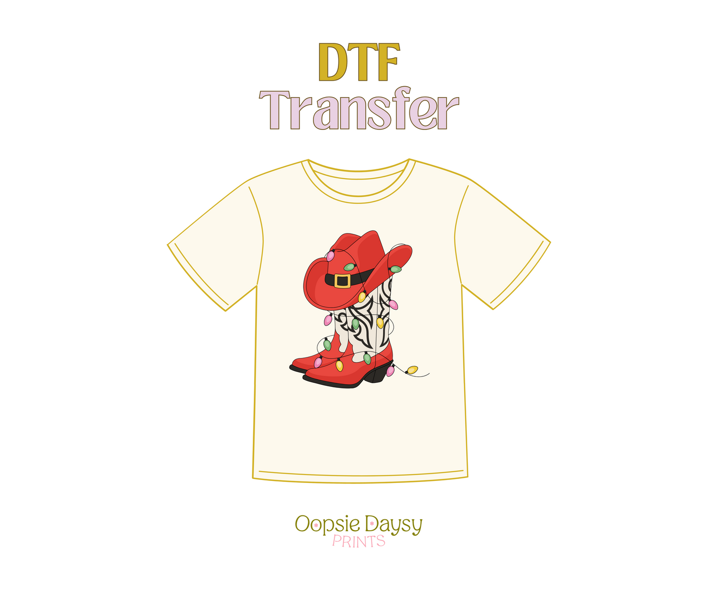 Red Christmas boot DTF Transfer