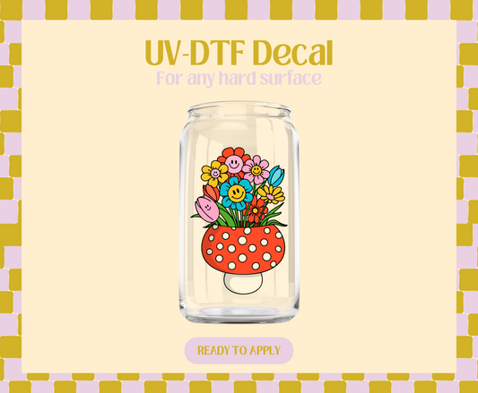 Red Mushie Vase UV-DTF Decal