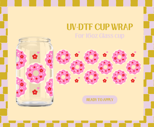 red/pink Donuts UV-DTF Wrap