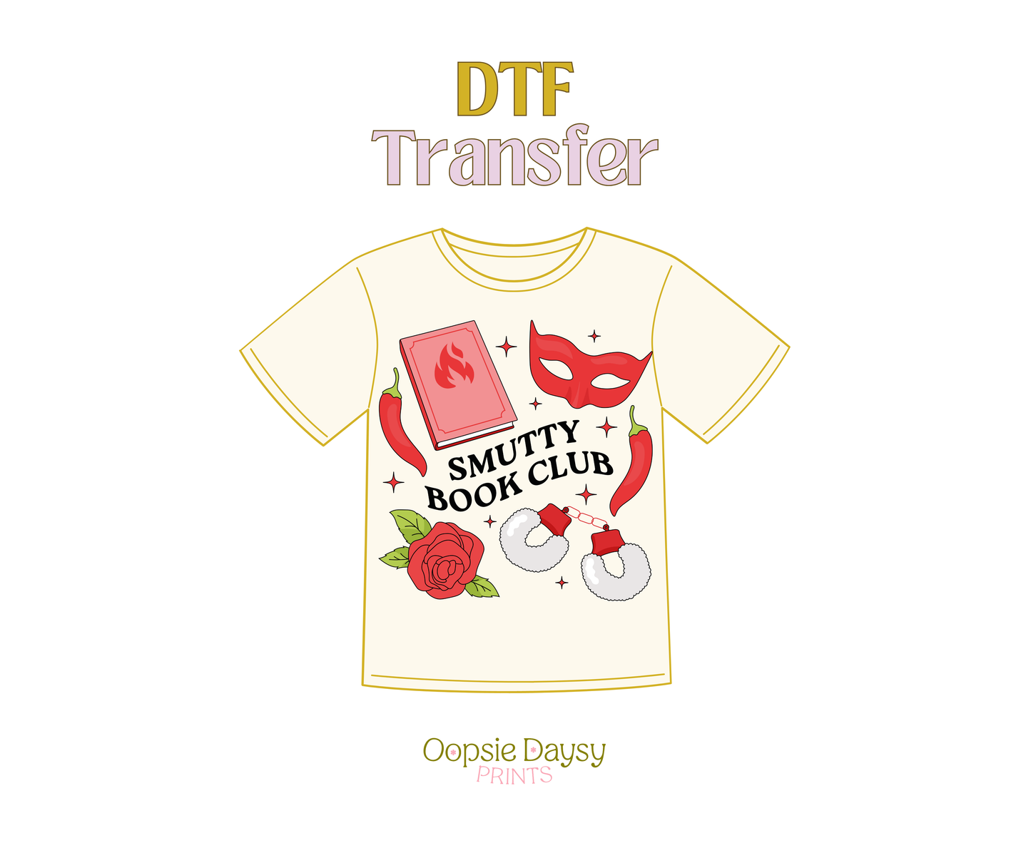 Red Smutty Book Club DTF Transfer