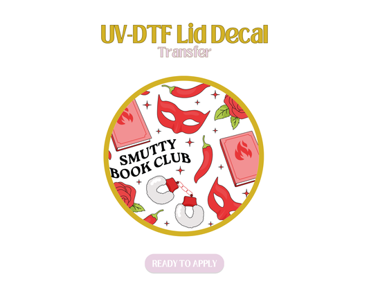 Red Smutty Book Club UV-DTF Lid Decal