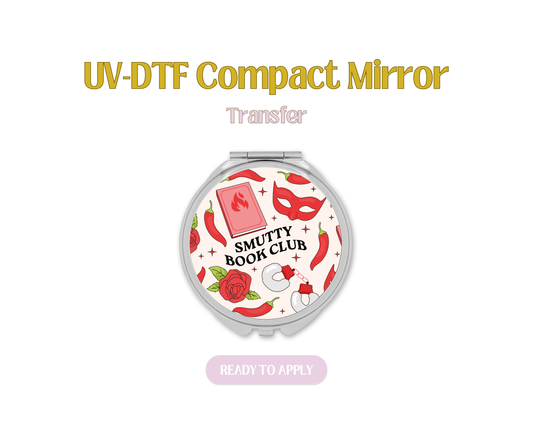 Red Smutty Book Club UV-DTF Compact Mirror