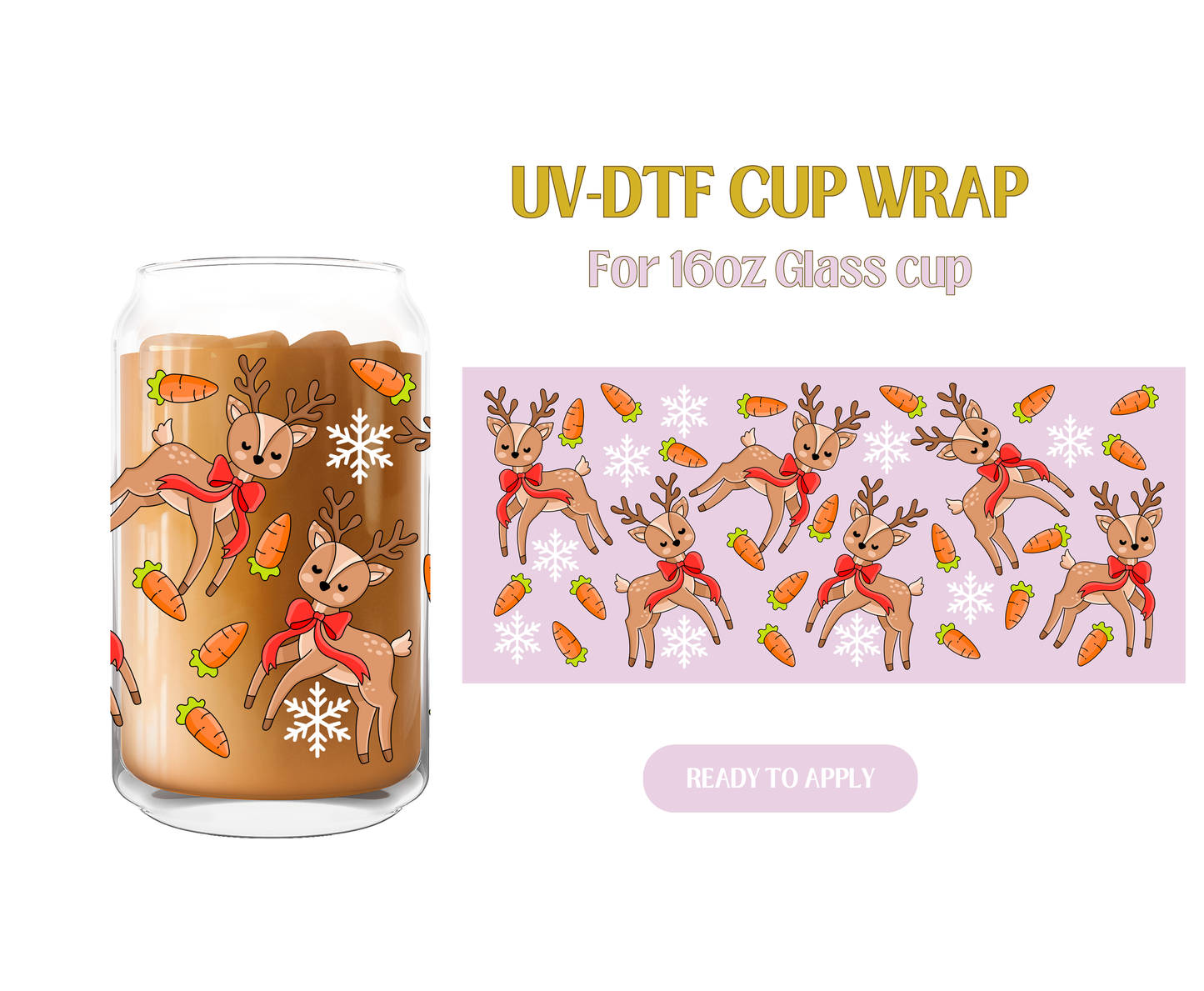 Reindeer UV-DTF Wrap