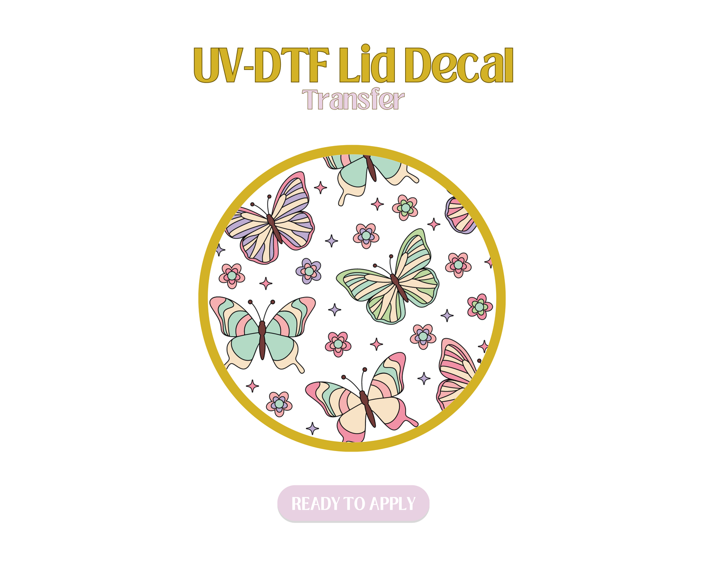 Take a Deep Breath Butterfly UV-DTF Lid Decal