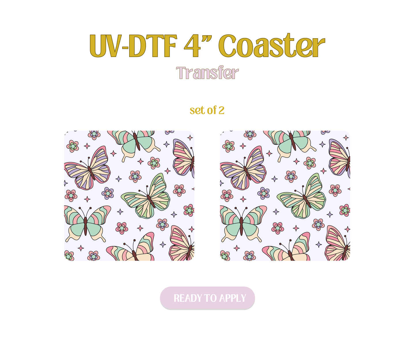 Take a Deep Breath Butterfly UV-DTF 4" Coaster