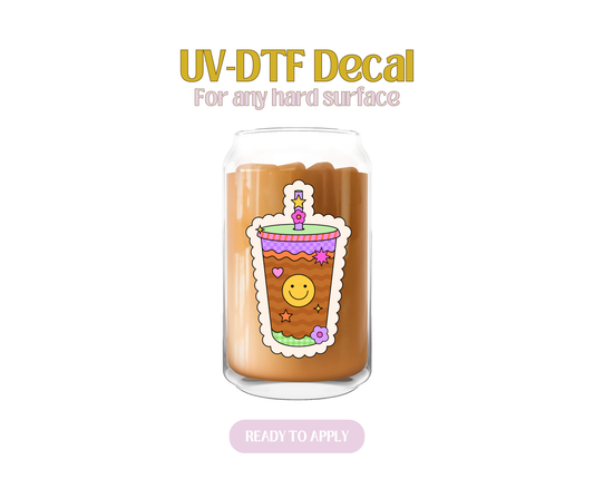 Retro Adorbs Coffee Cup UV-DTF Decal
