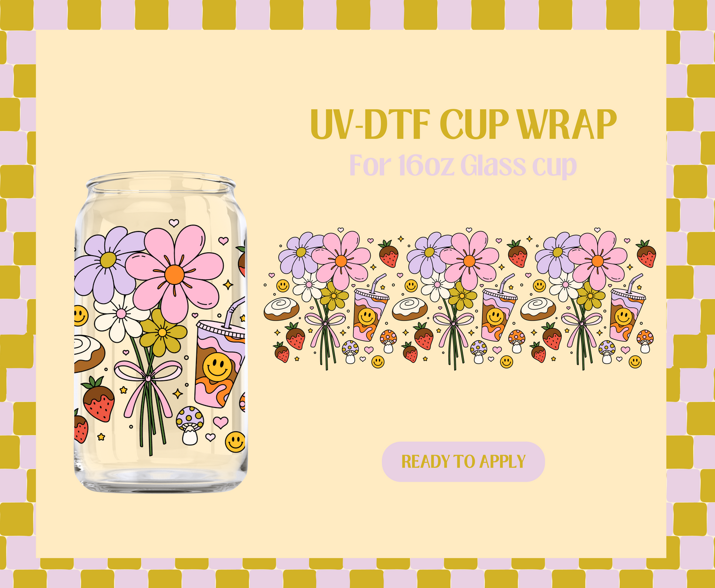 Retro Bouquet UV-DTF Wrap