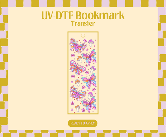 Retro Butterfly Mushies UV-DTF Bookmark