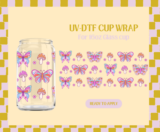 Retro Butterfly Mushies UV-DTF Wrap