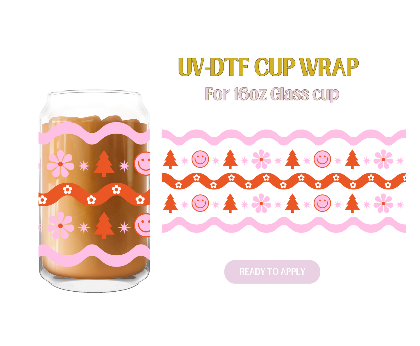 Retro Christmas Sweater UV-DTF Wrap