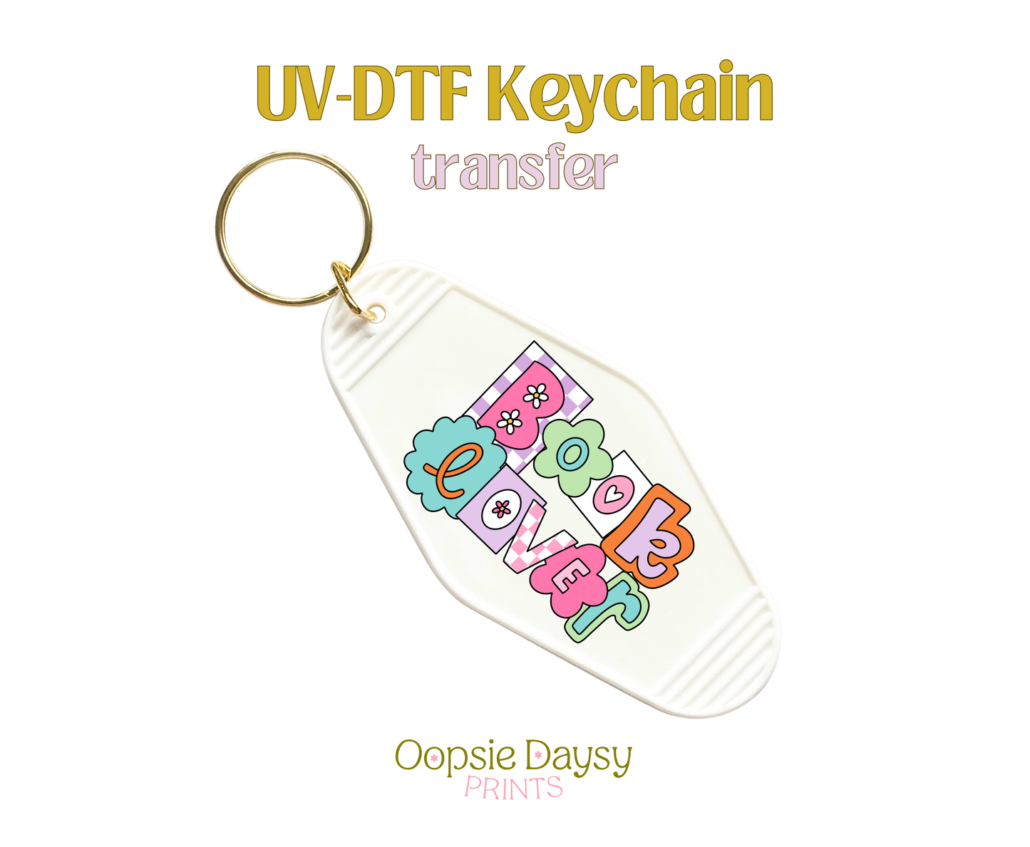 Retro Cutie Booke Lover UV-DTF Keychain