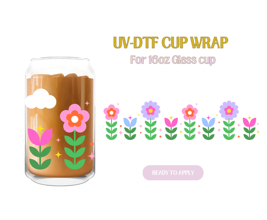 Retro Flower Revamp UV-DTF Wrap