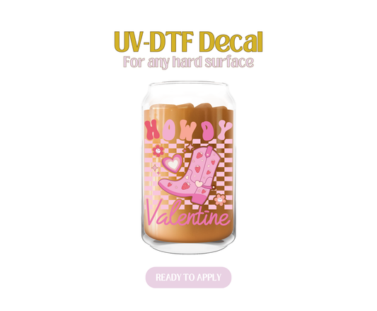 Retro Howdy Valentine Boot UV-DTF Decal