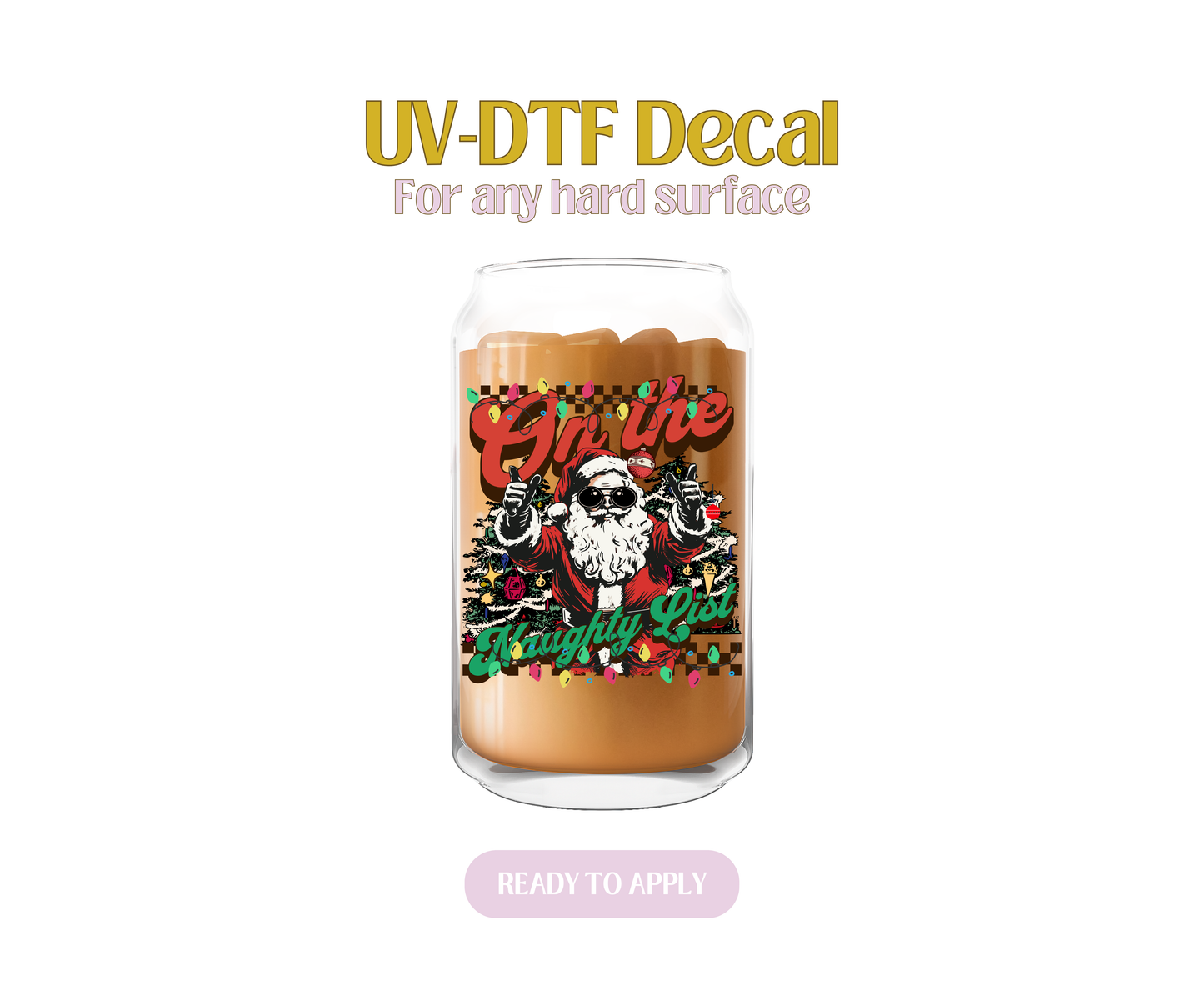 Retro Naughty List UV-DTF Decal