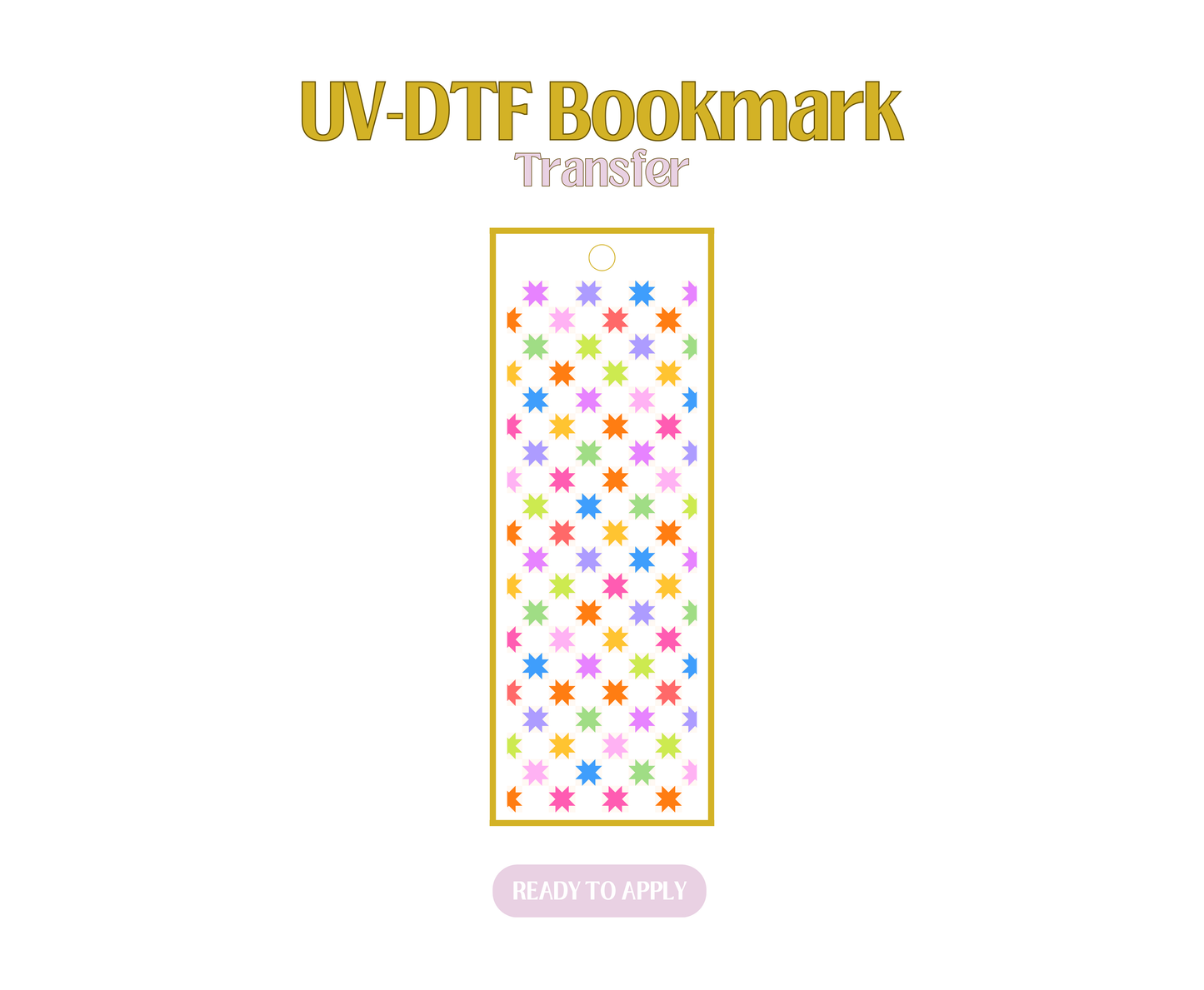 Retro Quilt Checkered Colorful UV-DTF Bookmark