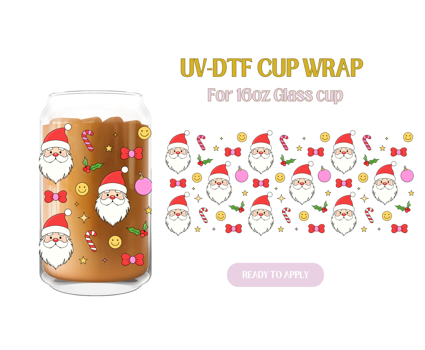 Retro Santa UV-DTF Wrap